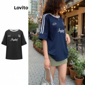 Camiseta Feminina Verão Letras Contrastantes
