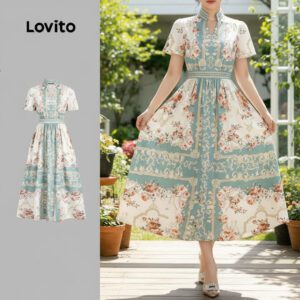 Vestido Elegante Geométrico Primavera/Verão
