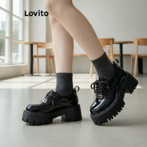 Lovito Mary Janes Casuais Femininas com Fivela de Metal Lisa LFA66235