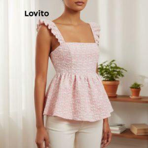 Regata Feminina Jacquard Babados Verão