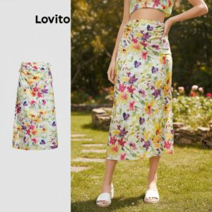 Saia Floral Casual Feminina Poliéster