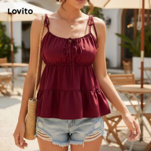 Regata Feminina Verão Laço Casual Poliéster