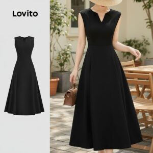 Vestido Feminino Elegante Liso Estruturado