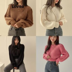 Suéter Liso Casual Feminino Poliéster