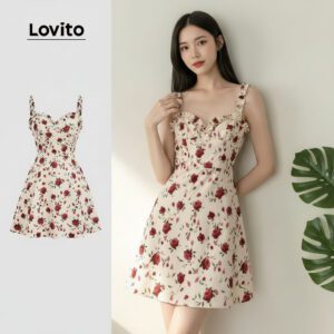 Vestido Feminino Floral Casual Zíper