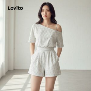 Macacão Feminino Assimétrico Preto e Branco