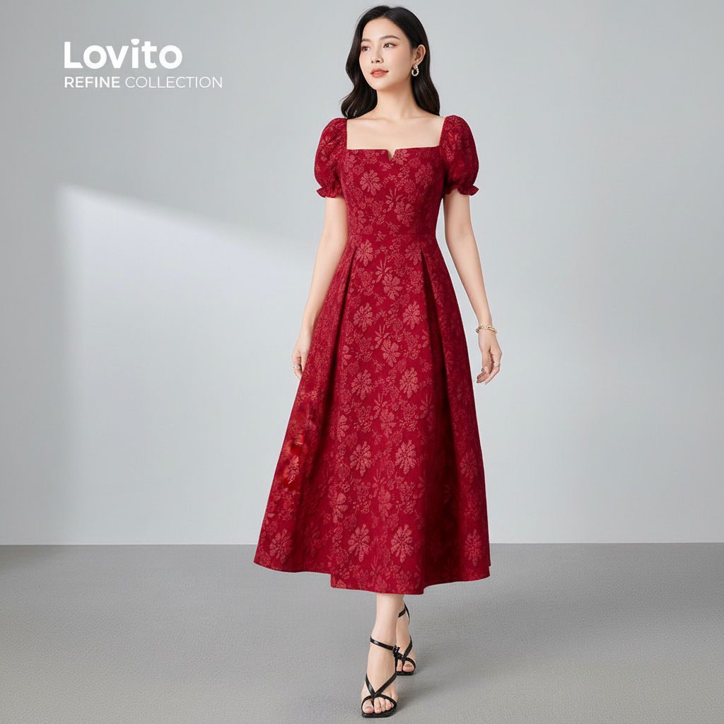 Vestido Longo Plissado Vermelho Elegante 1 Vestido Longo Plissado Vermelho Elegante