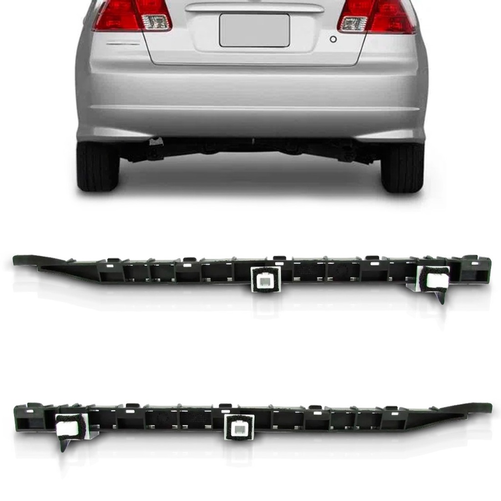 Guia Suporte do Para-choque Traseiro Honda Civic 2003 a 2006 1 Guia Suporte Parachoque Traseiro Civic 2003 A 2006