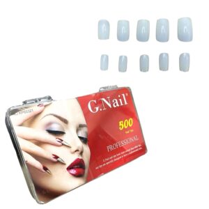 Kit Com 500 Unhas Postiça Nail Quadrada Natural Profissional