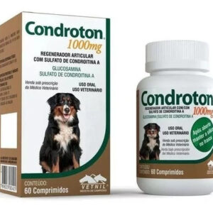 Condroton 1000mg C/ 60 Comprimidos - Regenerador Articular P/ Cães