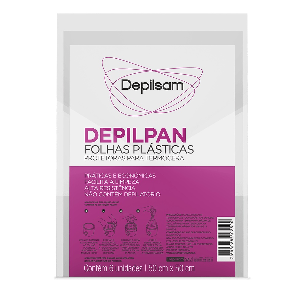 Folhas Protetoras Depilsam Termocera - 6 Unidades 1 Depilsam Folhas Plásticas Protetoras Depilsam para Termocera 6Fls