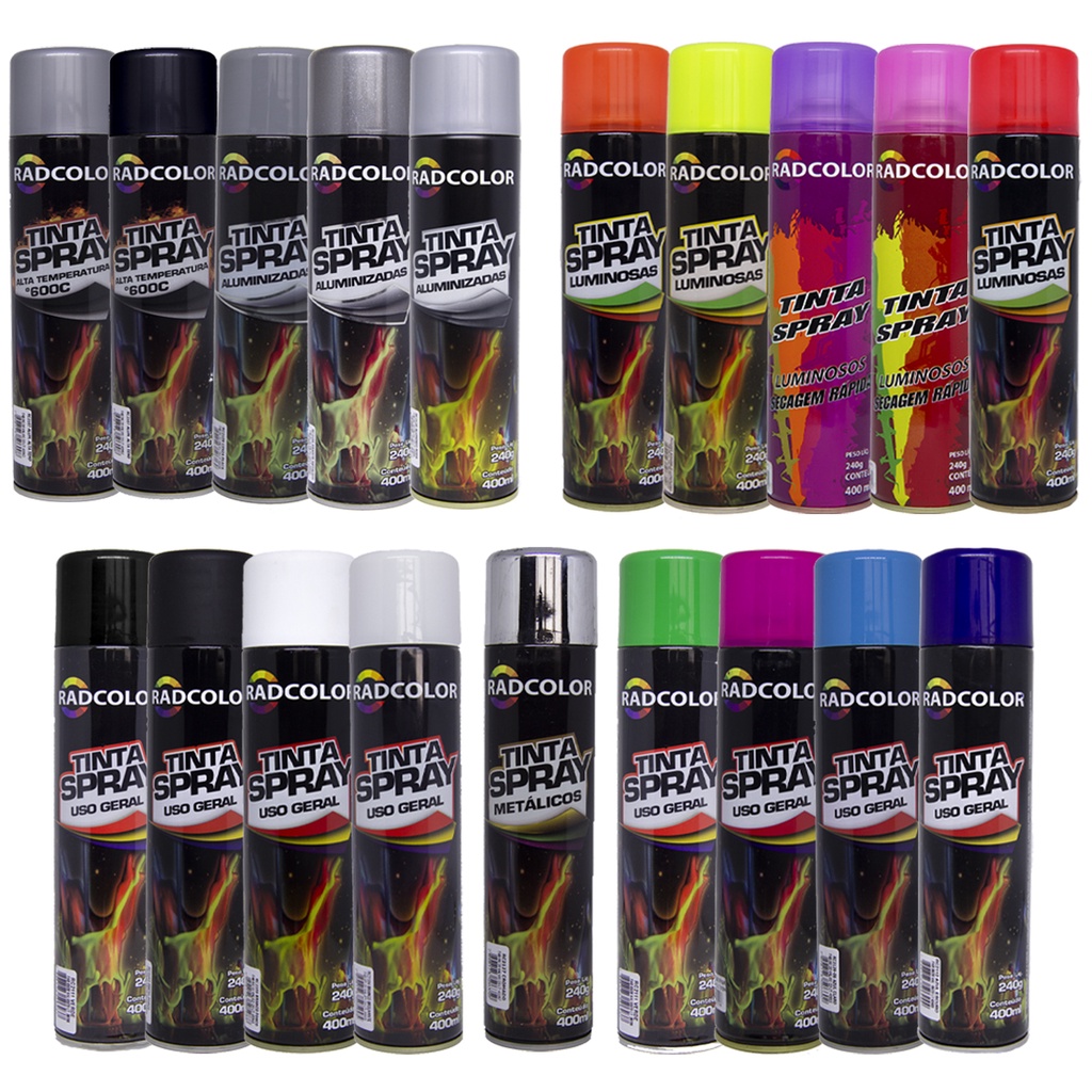 Tinta Spray Radnaq 400ml Uso Geral e Automotivo Secagem R?pida 1 Lata de Tinta Spray Todas As Cores 400ml Uso Geral e Automotivo Secagem Rápida - Radnaq