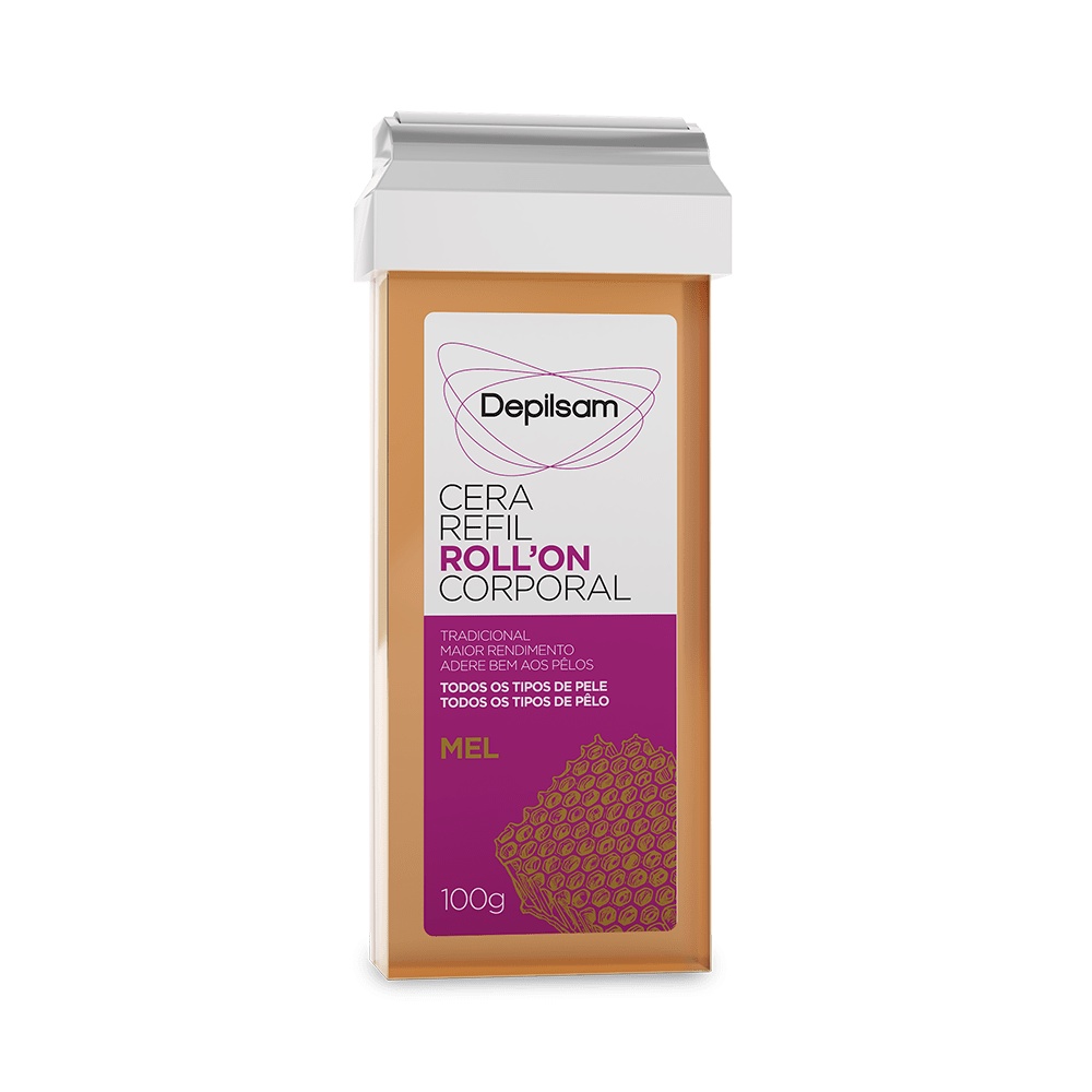 Cera Roll-On Depilsam Mel 100g - Refil 1 Cera Refil Roll-On Corporal Depilsam Mel 100G