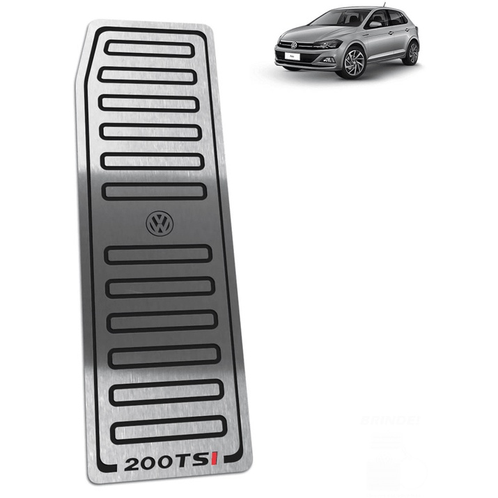 Descanso de P? em A?o Inox para VW Polo 200 TSI 2018 a 2021 1 Descanso de Pé Polo 200 TSI 18/.. - Aço Inox