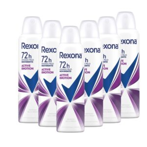 Kit 6 Desodorantes Rexona Motionsense Antitranspirante Aerossol Active Emotion 150ml