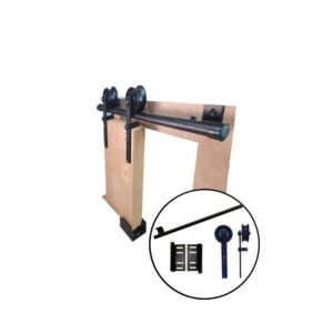 Kit p/ Porta Celeiro 2 Roldanas Aparente - Tubular 1,30 M - Preto - Al-Fer