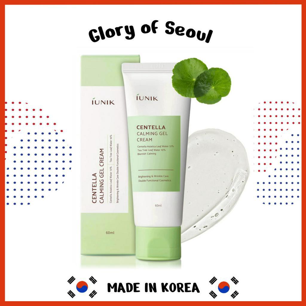 IUNIK Creme Hidratante Centella 60ml 1 IUNIK Creme de gel calmante da Centella, hidratante vegano sem rosto, 60ml