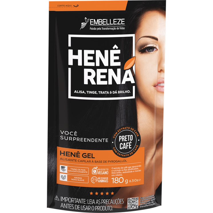 Hen? Ren? Embelleze Preto Caf? - Liso e Brilho 1 Alisante Henê Rená Embelleze Preto Café