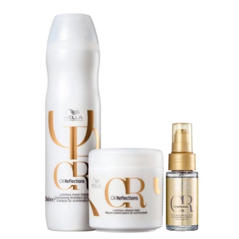Kit Shampoo Máscara Óleo Wella Reflections 1 Kit Shampoo, Máscara e Oil Reflections -Wella Professionals