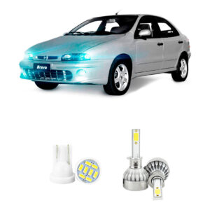 Lampada Led Farol Baixo Fiat Brava 1999 A 2003 20000lm