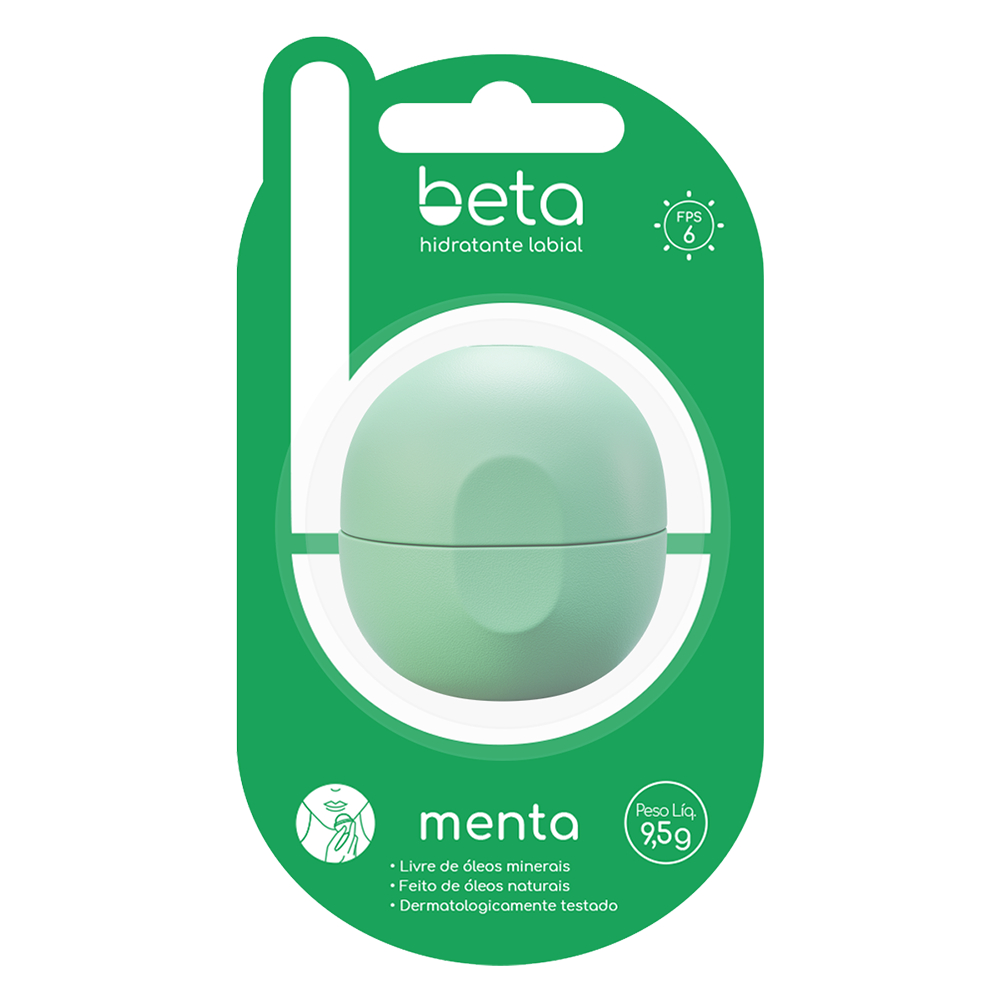 Hidratante Labial Beta Menta FPS 6 - Hidrata??o Profunda 1 Hidratante Labial Beta Menta Hidratação Profunda com FPS 6