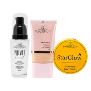 Kit Base Matte + Pó PhálleBeauty +Primer PH0160 PhálleBeauty
