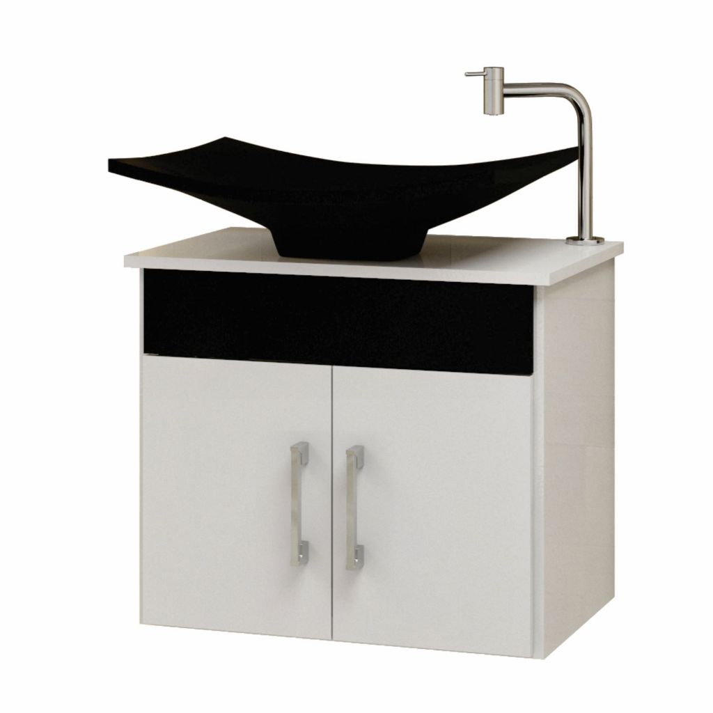 Gabinete de Banheiro Bali 50cm com Cuba em M?rmore 1 Gabinete Bali MDF armário banheiro 50 cm com cuba e SEM espelheira