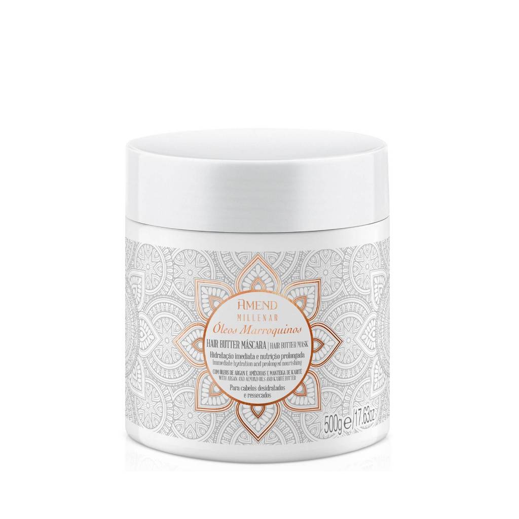 AMEND HAIR BUTTER M?SCARA ?LEOS MARROQUINOS 500g - Hidrata??o Profunda e Beleza Natural 1 AMEND HAIR BUTTER MÁSCARA ÓLEOS MARROQUINOS 500g