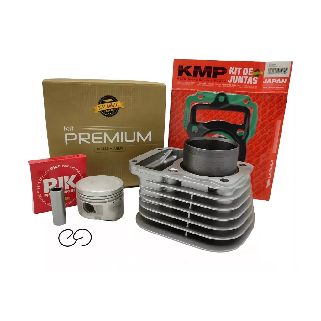 Kit Cilindro Pist?o e An?is CG 125 Titan 94-99 KMP e RIK 1 Kit Cilindro Pistão Anéis Rik Cg 125 Titan 94 99 Kmp Premium Original