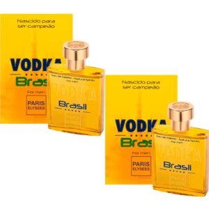 Kit Com 2 Perfumes Paris Elysees Vodka Brasil Amarelo 100ml