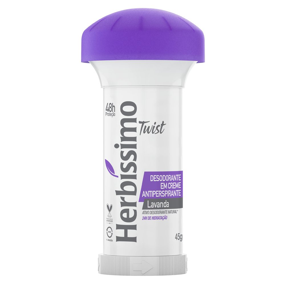 Desodorante Antitranspirante Twist Lavanda Herbissimo 45g 1 Desodorante Antitranspirante Twist Lavanda Herbissimo 45g