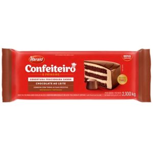 Cobertura Confeiteiro Fracionada Chocolate Ao Leite em Barra 2,100kg Harald