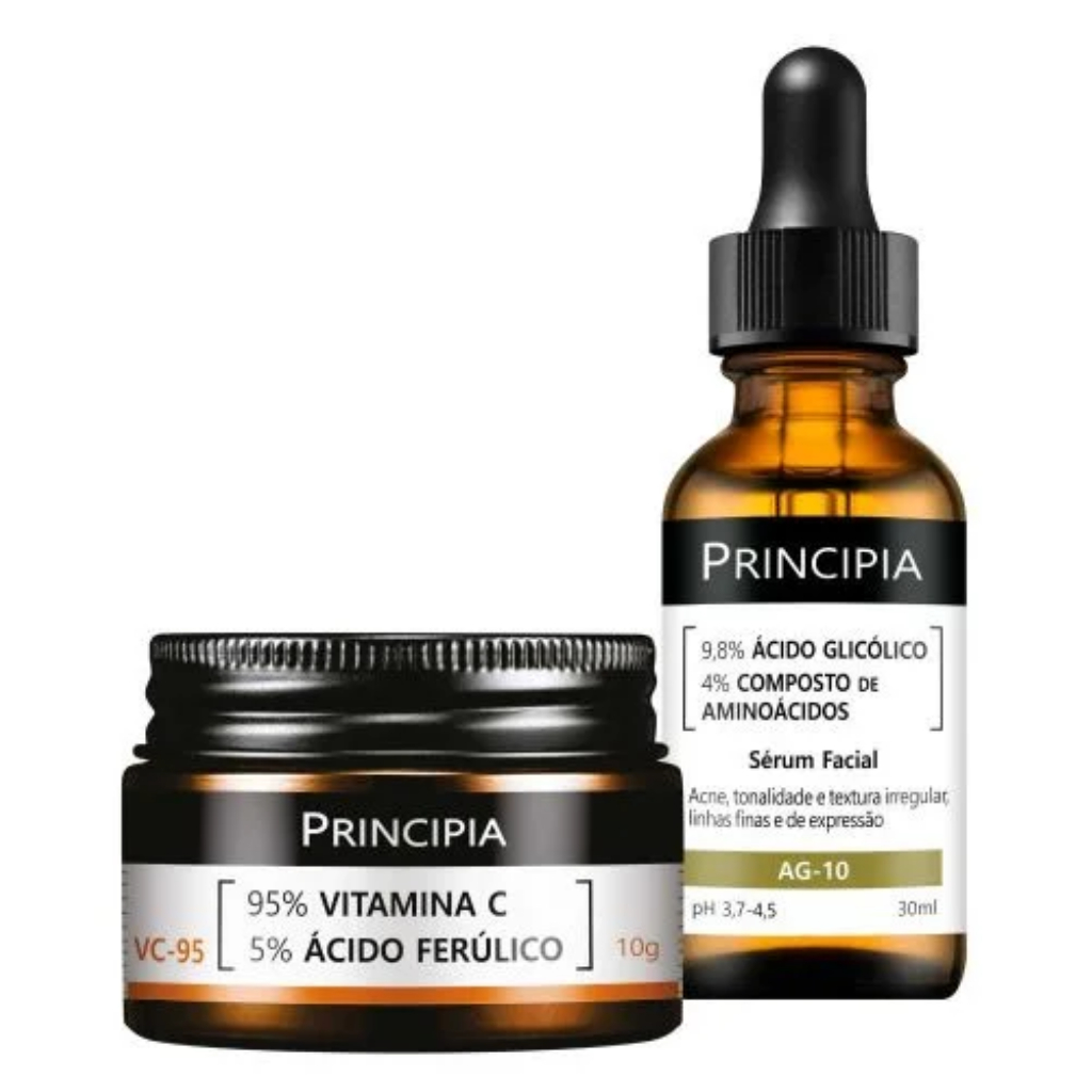 Kit Vitamina C + ?cido Glic?lico - Pele Radiante 1 Kit Principia Vitamina C-95 + Ácido Glicólico