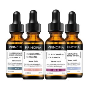 Kit 4 Séruns Principia Niacinamida + Hialurônicos + Peptídeos + Mandélico