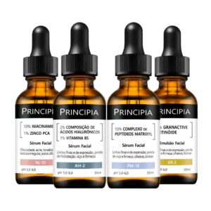 Kit 4 Séruns Principia Niacinamida + Hialurônicos + Peptídeos + Retinóide