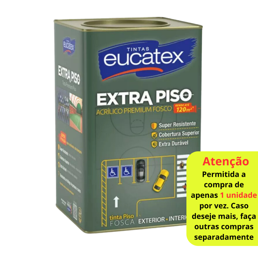 Tinta Acr?lica Eucatex Premium Extra Piso 18L Fosca 1 Tinta Acrilica Eucatex Premium Extra Piso Lata 18lts- Cores