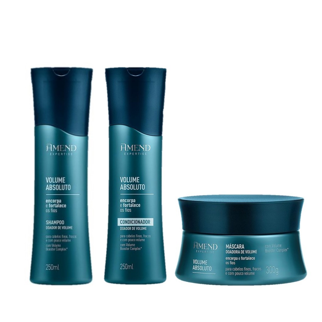 Kit Amend Volume Absoluto - Shampoo + Cond + M?scara 1 Amend KIT Volume Absoluto Shampoo e Condicionador 250ml + Máscara 300g