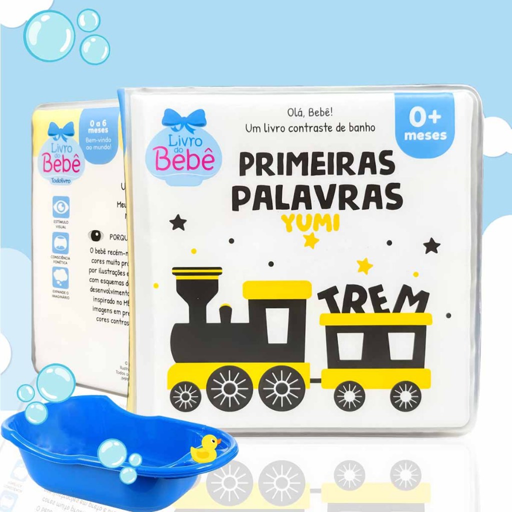 Livro de Banho Beb? Primeiras Palavras Alto Contraste 1 Livro de Banho Bebê Primeiras Palavras Alto Contraste