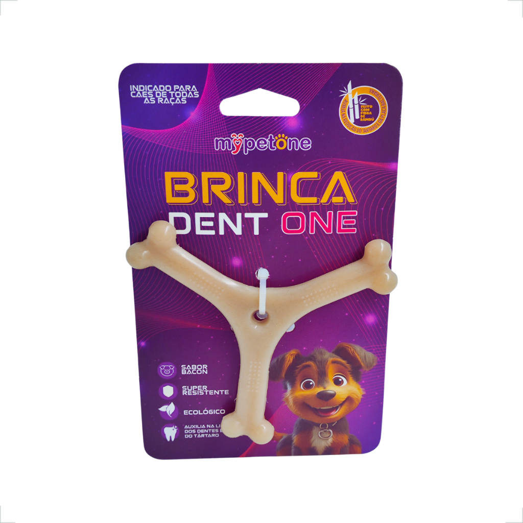 Osso Bamboo Brinca Dent One Sabor Bacon para C?es - P 1 Brinquedo Osso Bamboo Brinca Dent One Sabor Bacon - Y - Pequeno