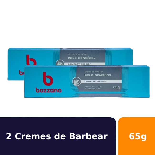 Kit 2 Cremes Barbear Bozzano Pele Sens?vel 65g 1 kit 2un Creme de Barbear Bozzano Pele Sensível 65g