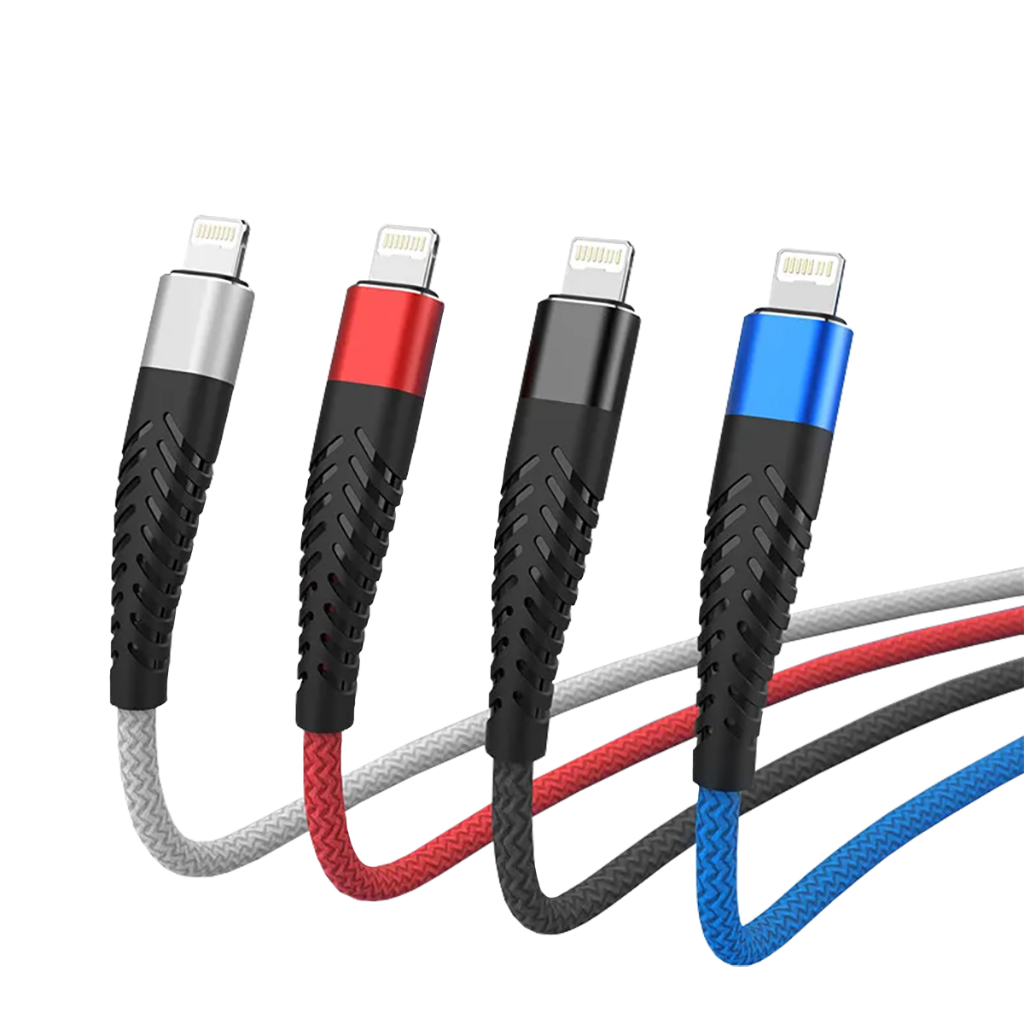 Cabo Carregador 2 Metros Carga R?pida Nylon Inova 1 Cabo Carregador iPhone Tipo C V8 Micro USB Lightning Android 2 Metros - Carga Rápida