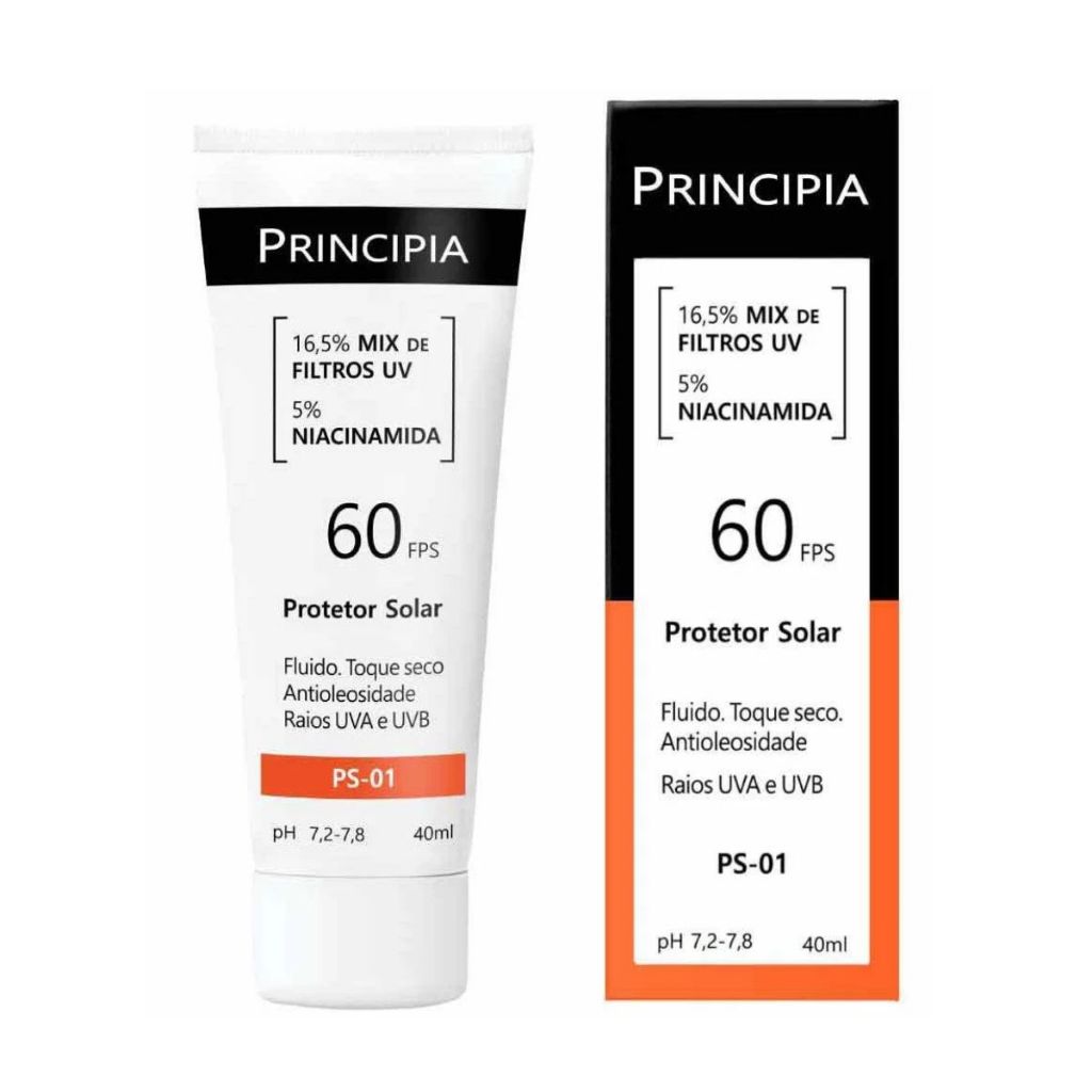 Protetor Solar FPS60 Principia 40ml 1 Protetor Solar Principia PS-01 FPS60 Com 40ml