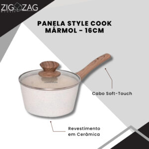 Panela Cerâmica Style Cook 16cm Antiaderente Indução