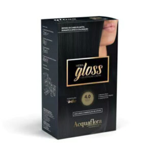 Tintura Acquaflora Kit Hidra Gloss 40 Castanho Natural - Cor Intensa, Brilho Duradouro e Hidratação Profunda