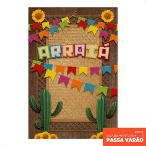 Painel Festa Junina Retangular Decoração De Festa Arraiá Vertical 1,50x2,20 Sublimado Tecido  V-160