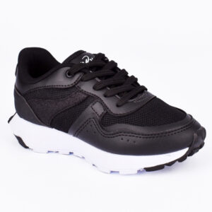 Tênis Infantil K360 Jogger Glitter Preto Esportivo Menina Moderno Juvenil Confortável Antiodor
