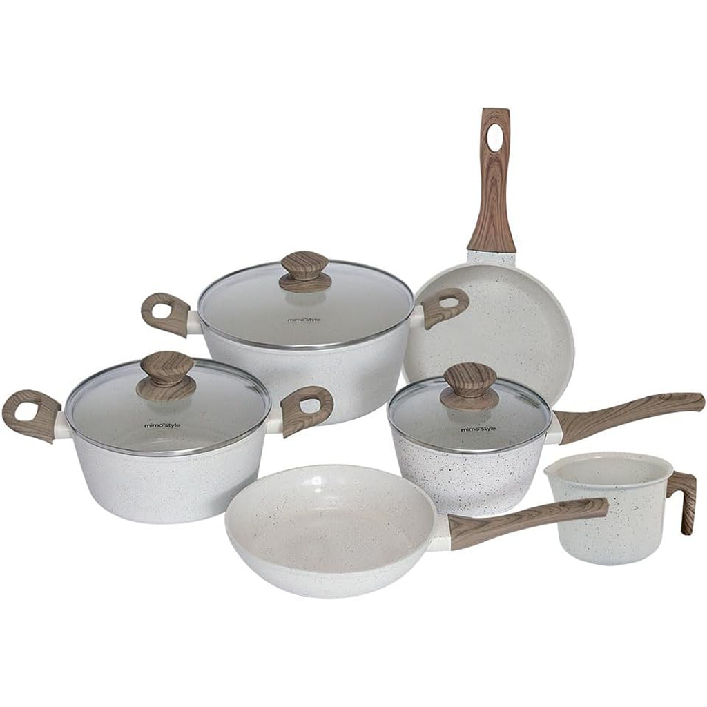 Jogo de Panelas Mimo Style Cook Mármore 6 Peças Indução 1 Jogo de Panelas Com 6 Peças Mimo Style Cook Mármol