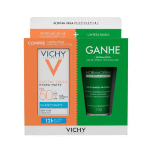 Kit Vichy Protetor Solar Capital Soleil Hydra-Matte FPS50 Sem Cor 30g + Gel De Limpeza Profunda Norm