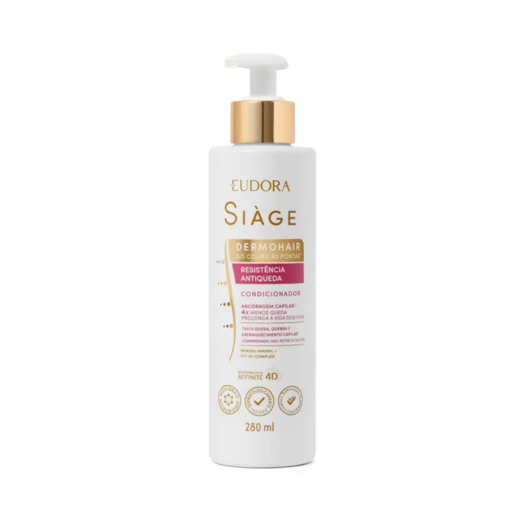 Condicionador Eudora Si?ge Antiqueda 280ml 1 Condicionador Eudora Siàge Dermohair Resistência Antiqueda Com 280ml