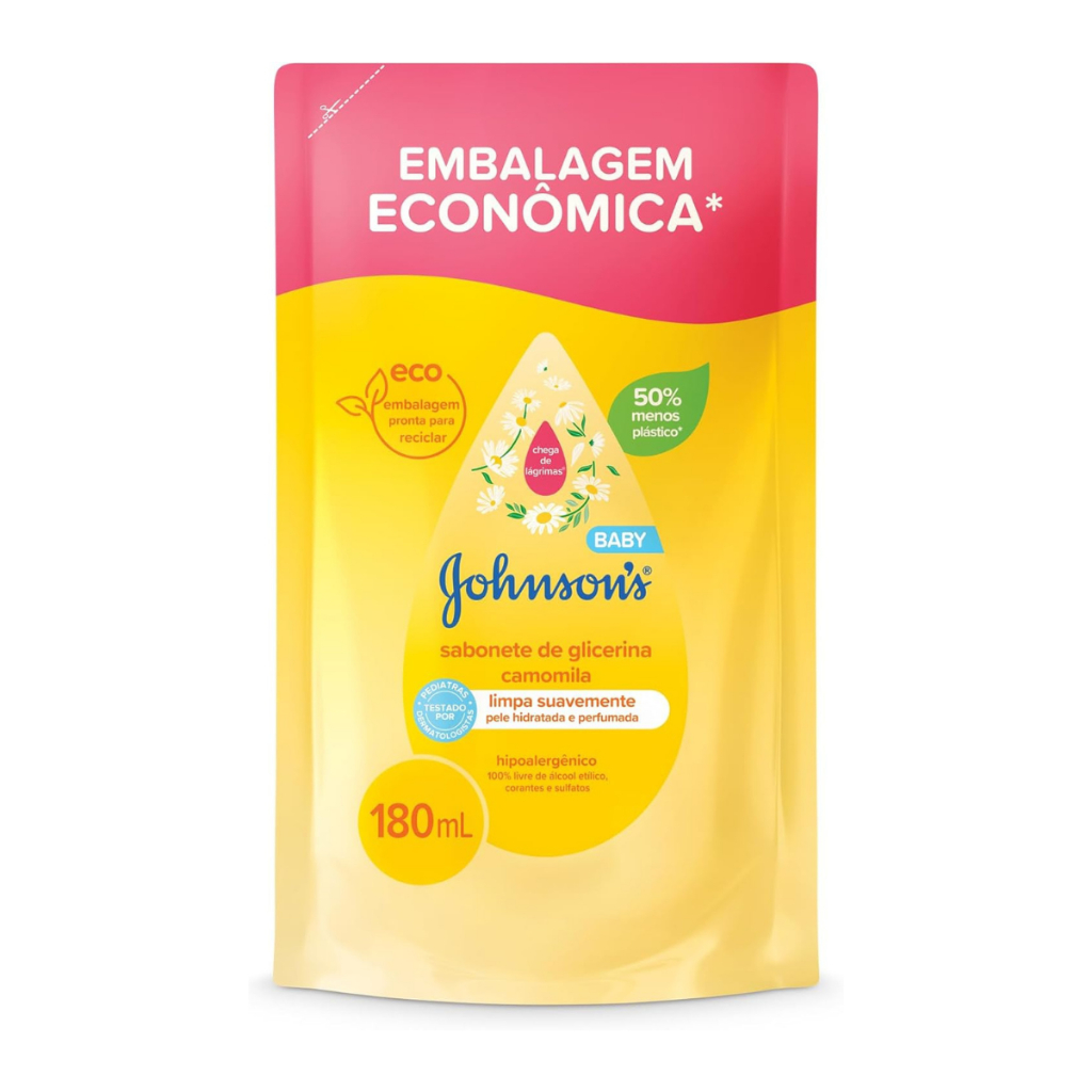 Sabonete L?quido Infantil Johnson's Baby Camomila 180ml - Limpeza Suave e Relaxante 1 Sabonete Líquido Infantil Johnson's Baby Camomila Com 180ml
